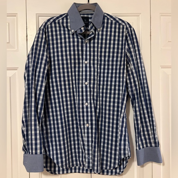 Tailorbyrd Navy and White Checkered Shirt - Picture 1 of 4